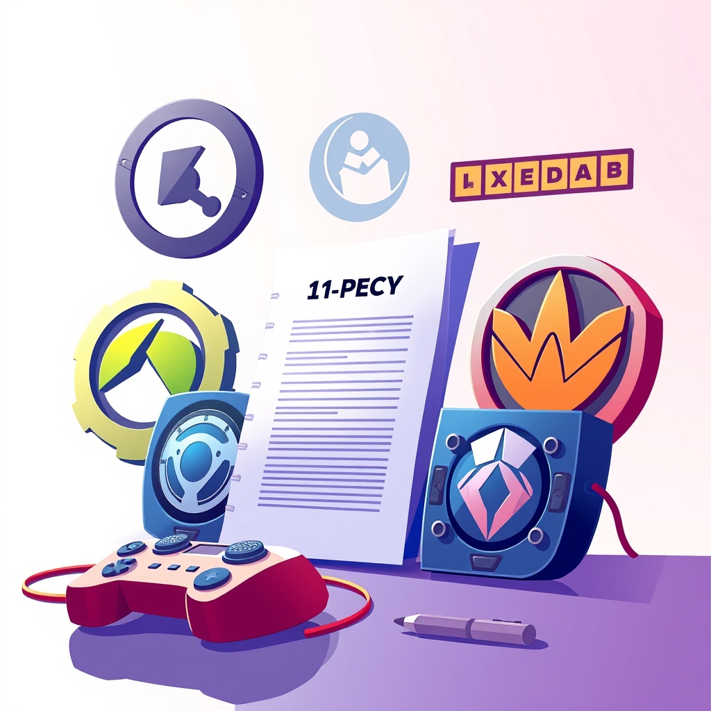 A policy document beside game-engine logos