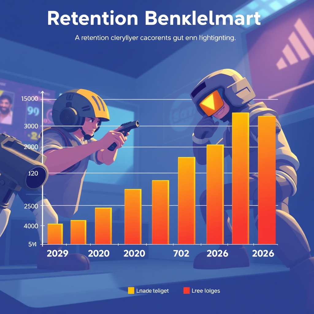 A retention benchmark chart comparing 2022 to 2026