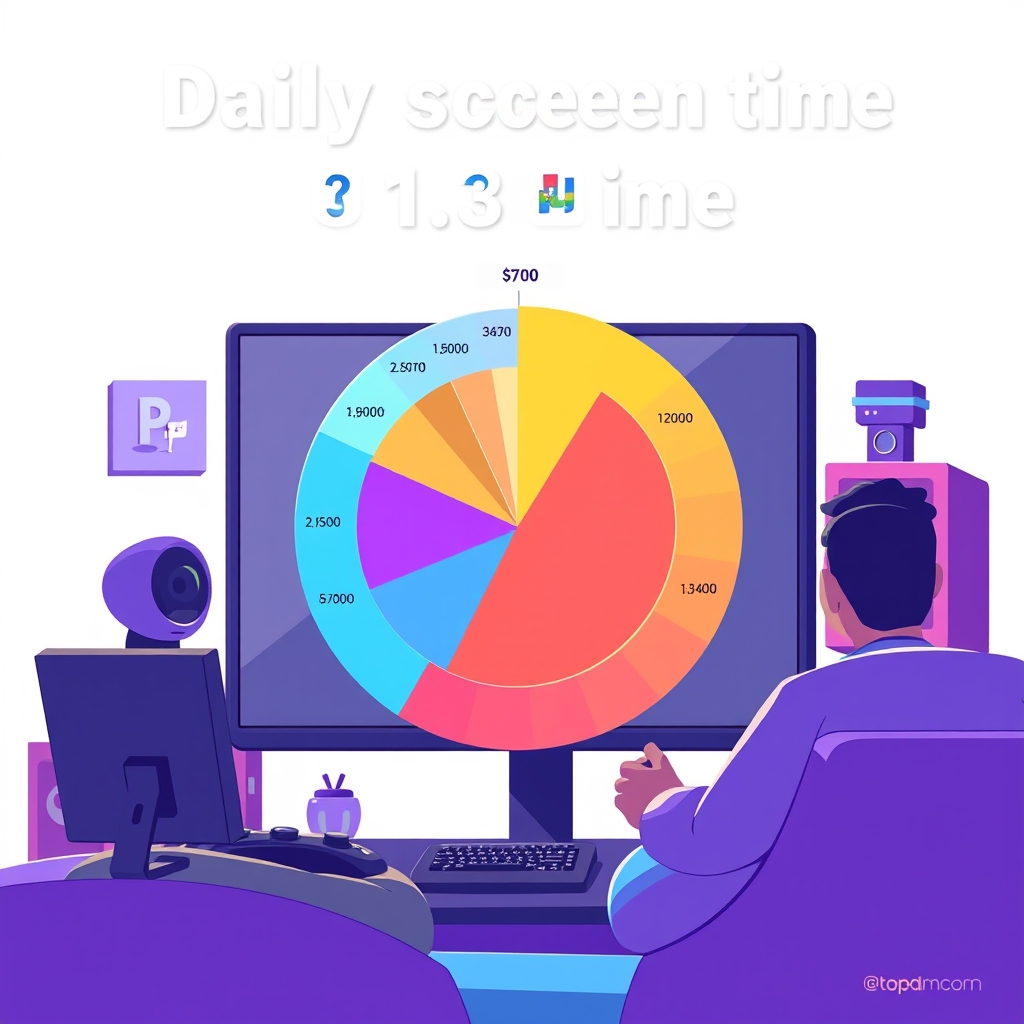 A pie chart of daily screen time by activity
