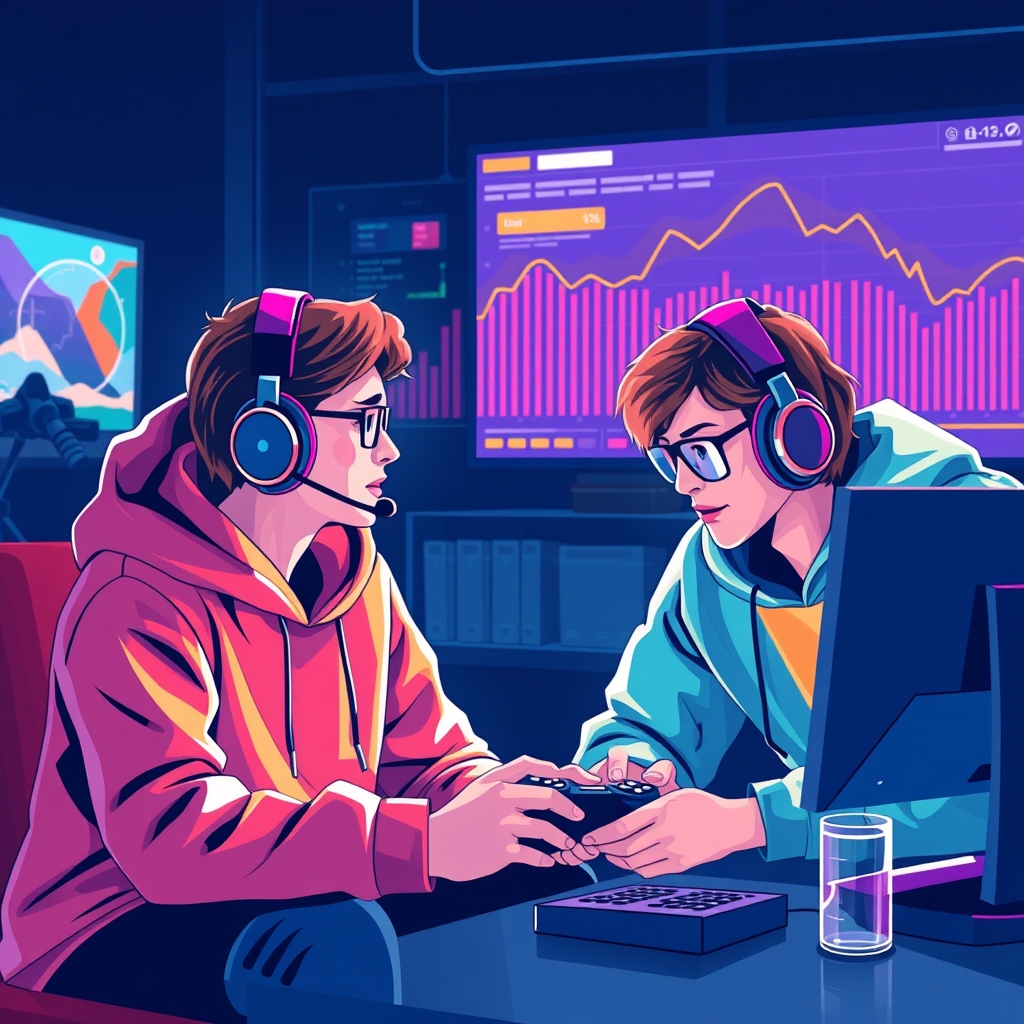 Researchers analyzing gameplay and wellbeing data