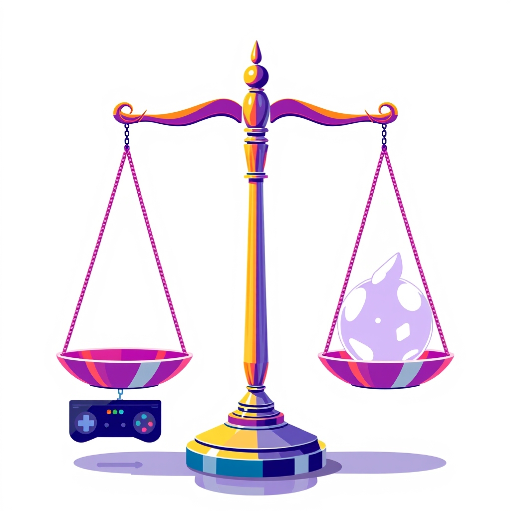 A balanced scale weighing enjoyment against pressure