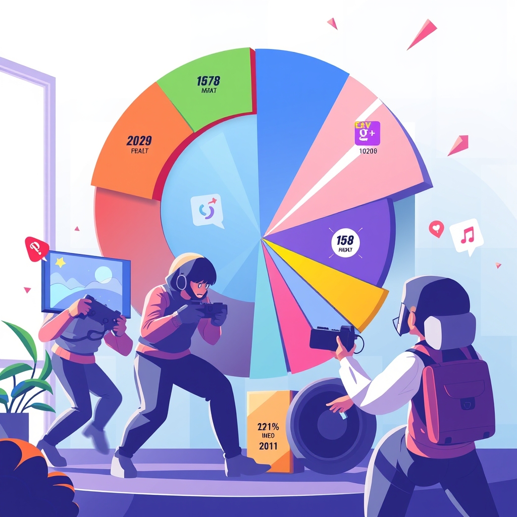 A pie chart of social ad-traffic shares