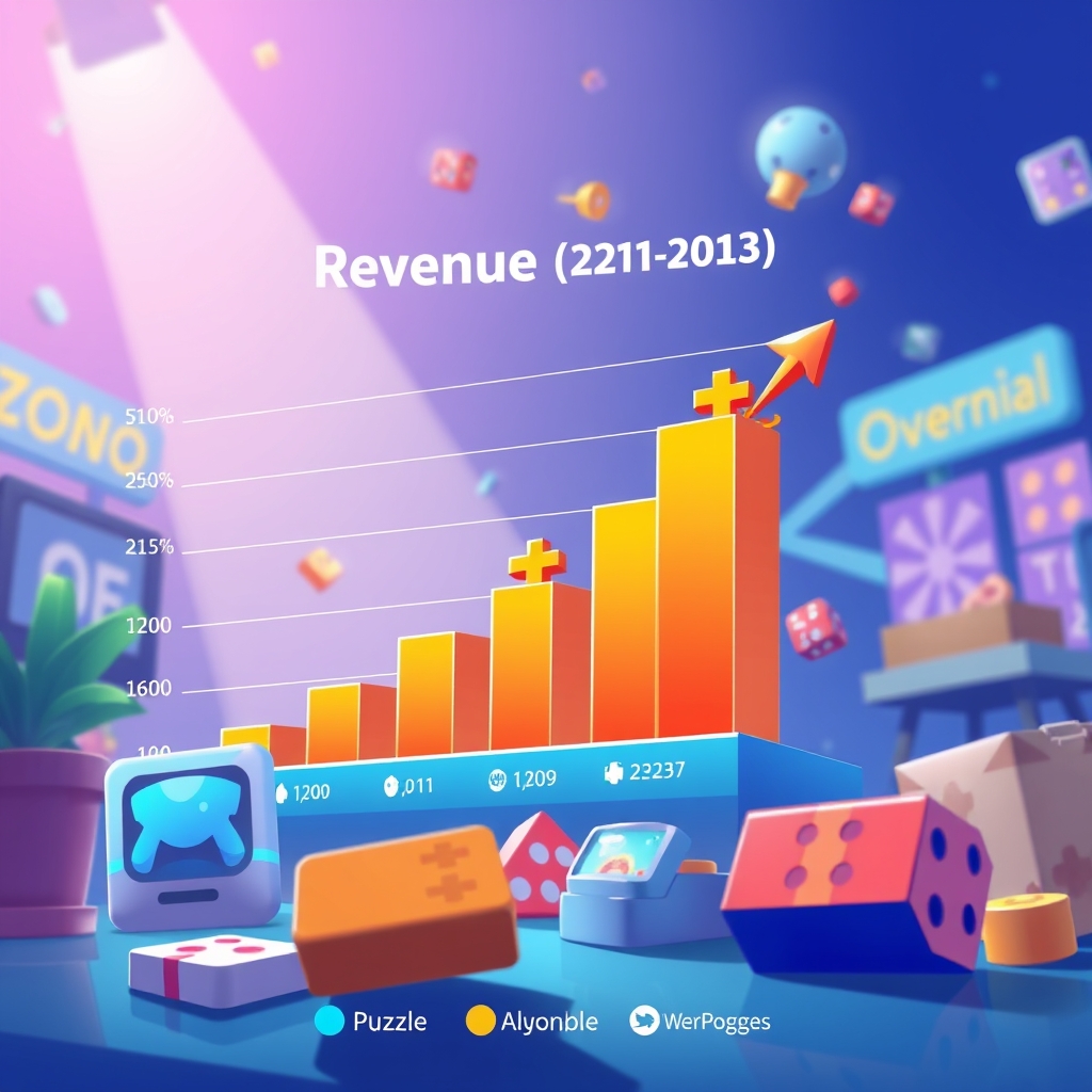 A revenue chart with puzzle ranked third among genres