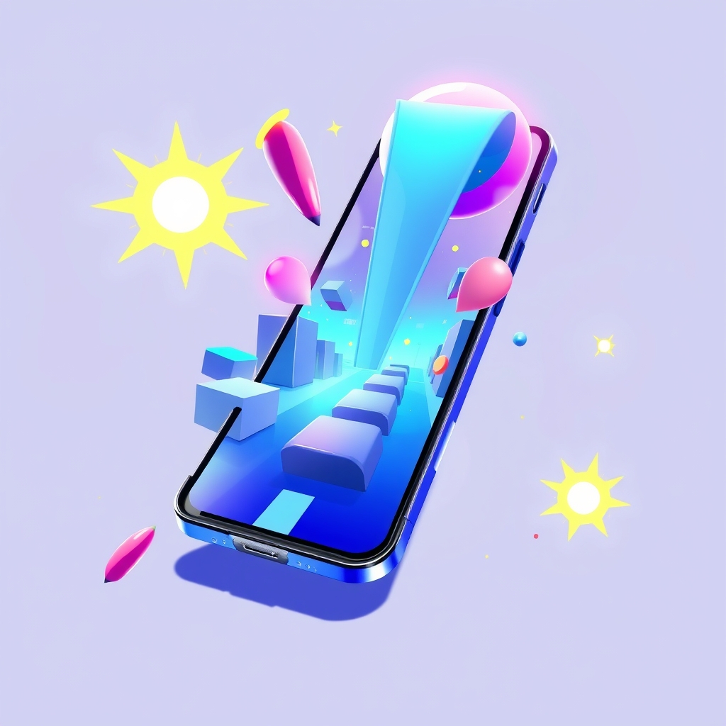 A phone showing a physics-flip playable ad
