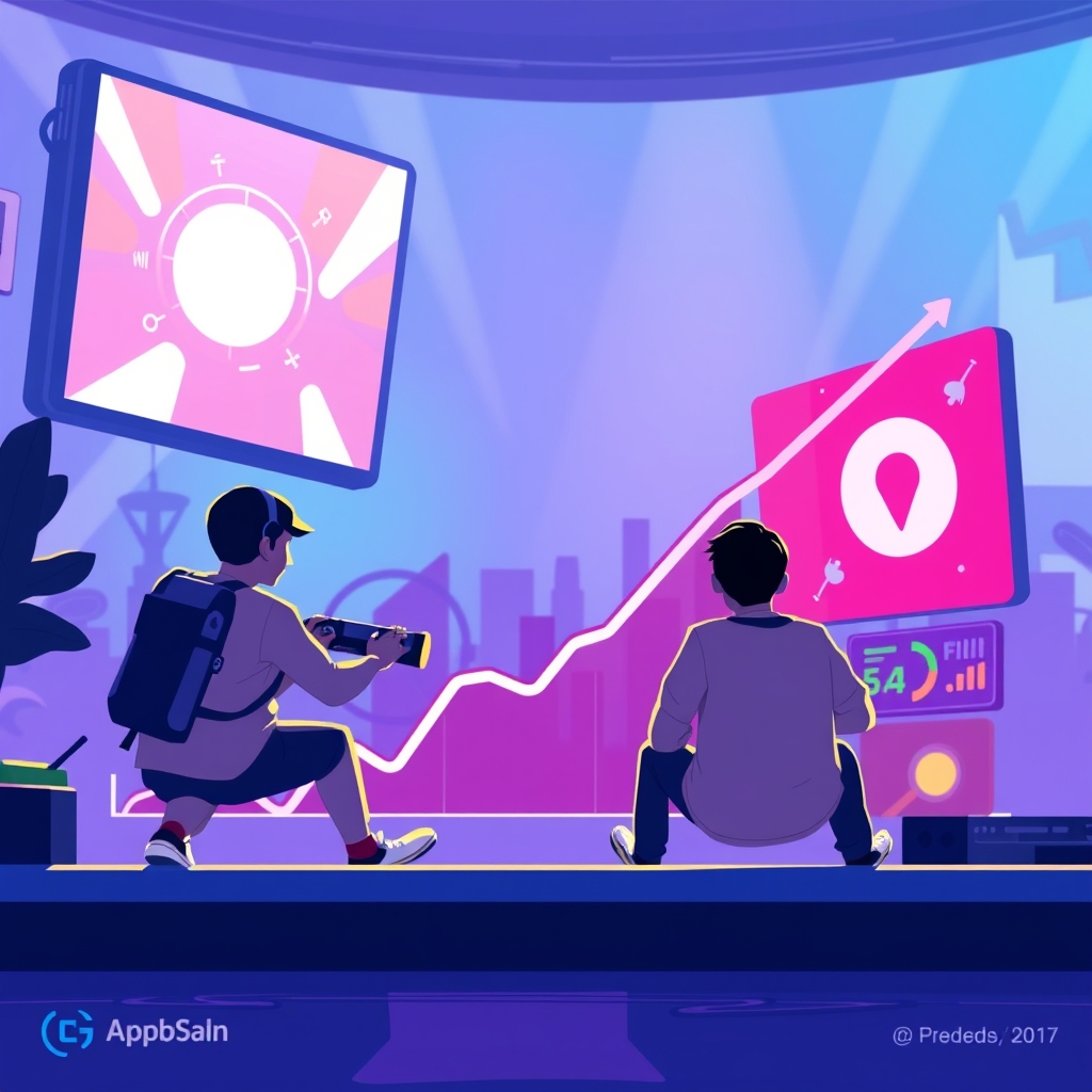 A chart of rising playtime against falling downloads