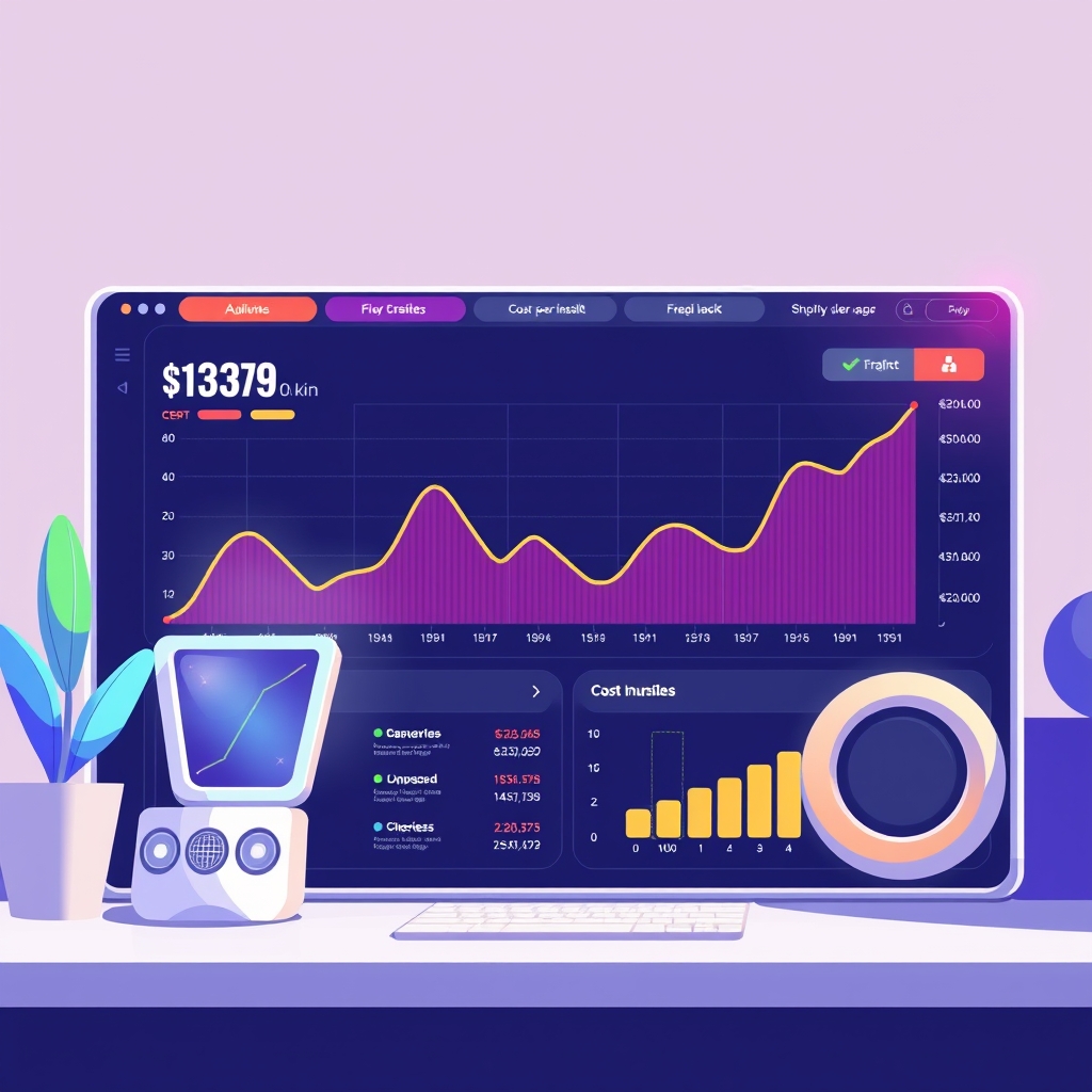 A dashboard showing rising cost-per-install trend lines