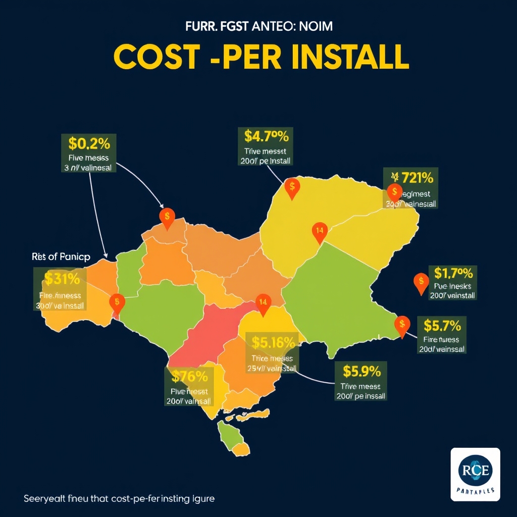 A regional map of rising cost-per-install figures