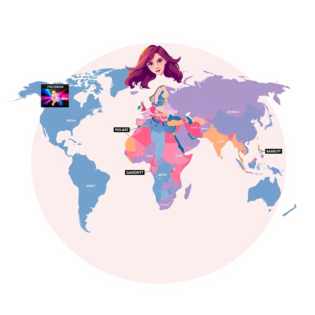 A world map highlighting female-majority gaming markets