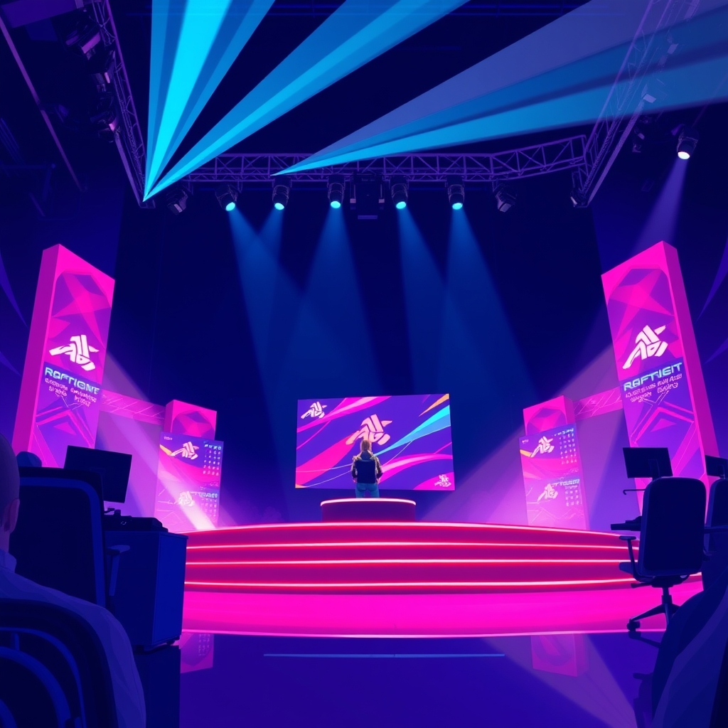 A competitive stage with a lone female competitor